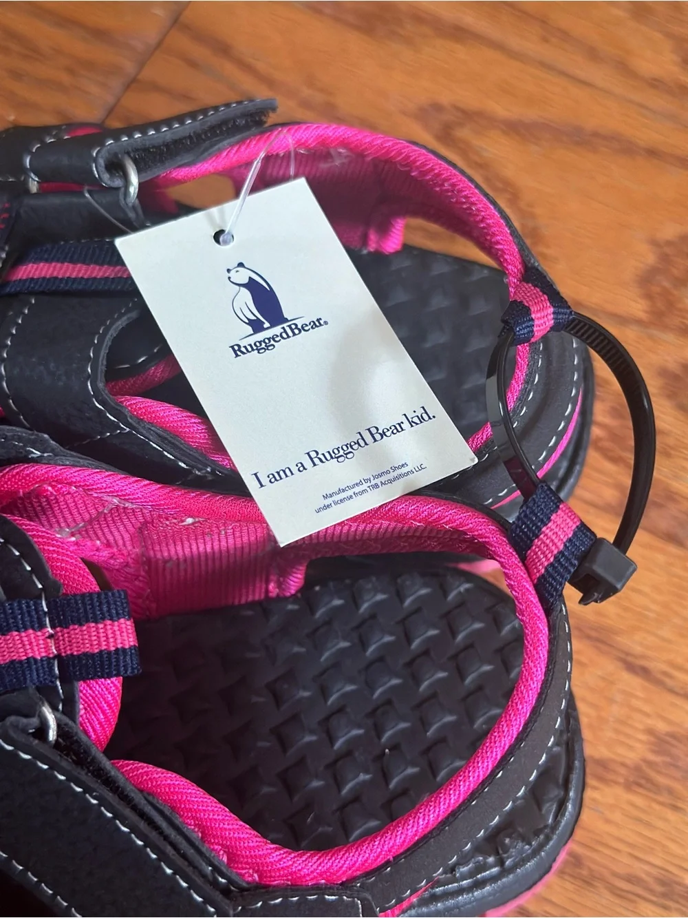 Kids Pink and Black Closed-Toe Sandals - Size 2